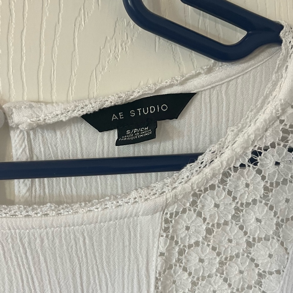 AE Studio White Lace Top
